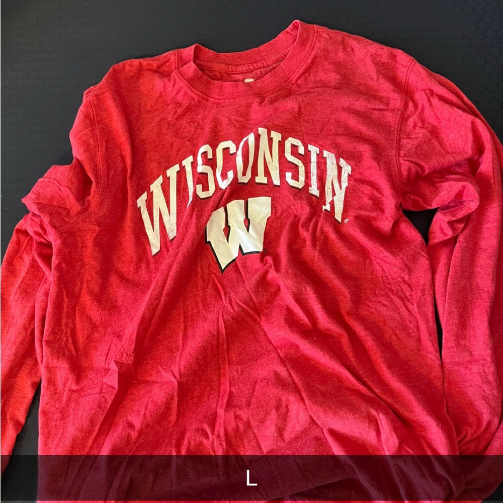 Red Wisconsin Long Sleeve Shirt